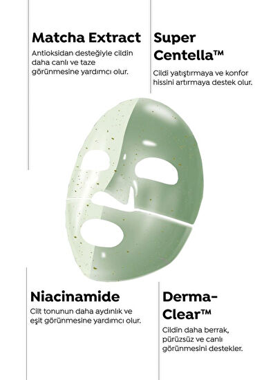 Dermal Seoul Face Matcha Yatıştırıcı Işıltı Veren Eriyen Glow Hidrojel Kağıt Yüz Maskesi 34 gr - 3