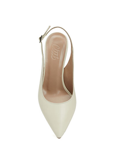 Beymen Club Ekru Deri Topuklu Ayakkabı - 4