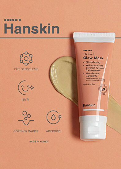 Hanskin Vitamin C Glow Moisturizing Clay Mask with Vitamin C 70 ml - 4