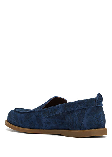 Etro Navy Blue Men's Suede Loafer - 3