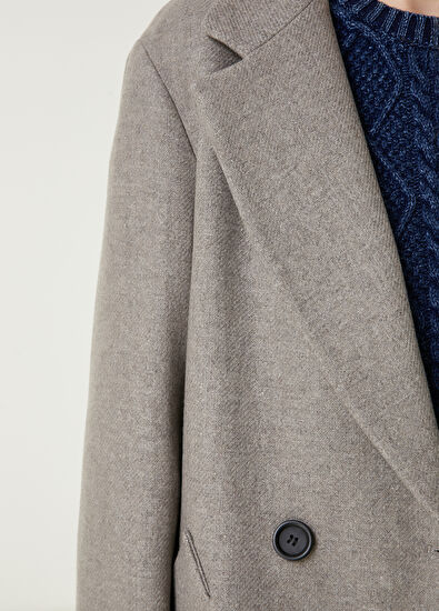 Beymen Club Vizon Kruvaze Yün Palto - 5