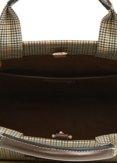 Beymen Club Bej Ekose Desenli Yün Çanta - 5