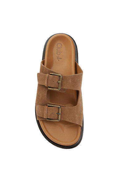 Beymen Club Tütün Çift Bant Erkek Süet Terlik - 4