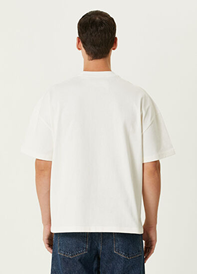 Jil Sander Beyaz Logo Baskılı T-shirt - 4