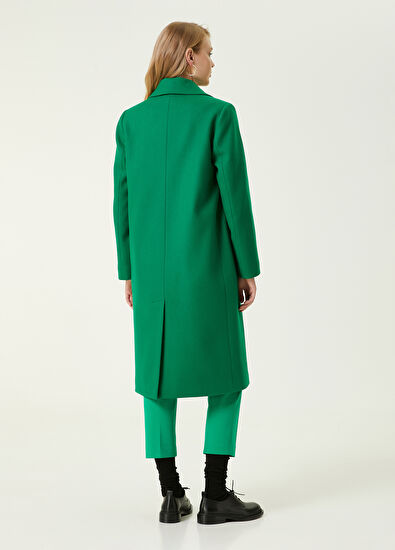 Beymen Club Yeşil Kelebek Yaka Kaşe Yün Palto - 6