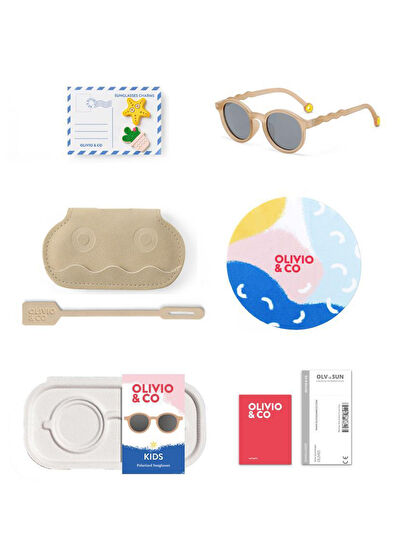 Olivio & Co Classic Oval Sand Beige Unisex Children's Sunglasses - 5
