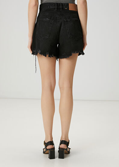 Beymen Club Black Denim Shorts - 5