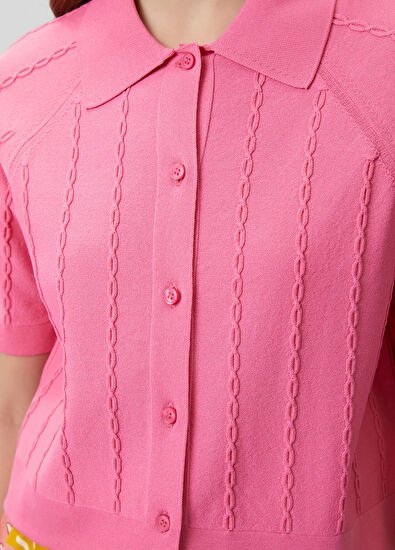 Beymen Club Pembe Saç Örgü Crop Hırka - 6