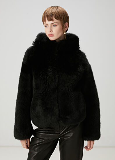 Beymen Club Siyah Kapüşonlu Kaban - 5