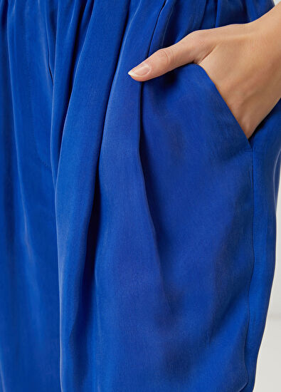 Beymen Club Mavi Cupro Havuç Pantolon - 5