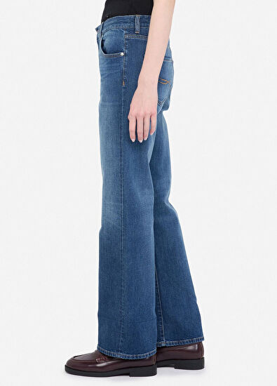 Liu Jo Mavi Düz Kesim Kadın Jean Pantolon - 5