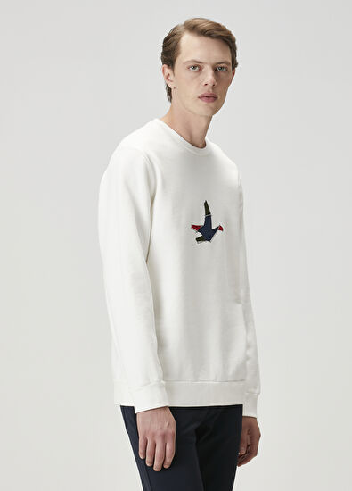 Beymen Club White Goose Printed Sweatshirt - 5