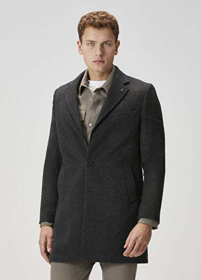 Beymen Club Anthracite Premium Italian Cashmere Overcoat - 3