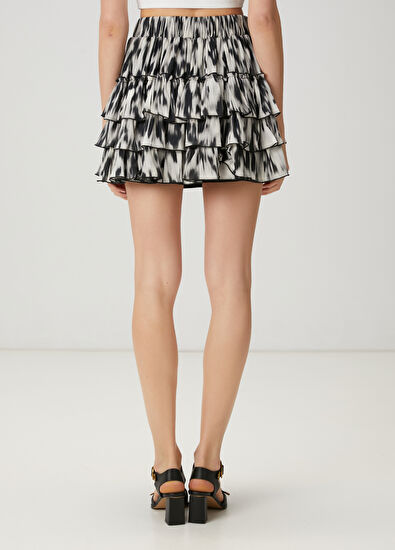 Beymen Club Black White Ruffled Mini Skirt - 5