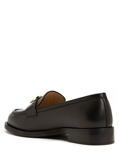 Beymen Club Siyah Logo Tokalı Kadın Deri Loafer - 3