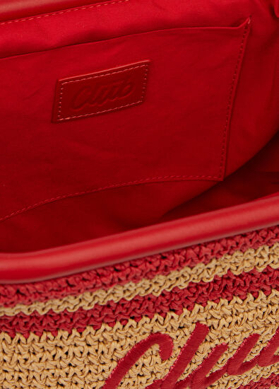 Beymen Club Kırmızı Kadın Rafya El Portföyü - 5