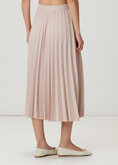 Beymen Club Light Beige Plisoleil Midi Crepe Skirt - 4