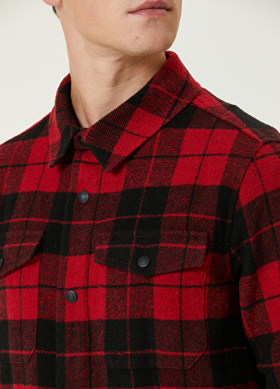 Beymen Club Red Plaid Pattern Outer Shirt - 6