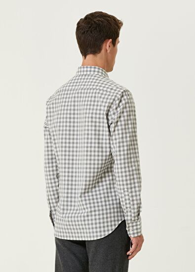 Beymen Club Slim Fit Gray Plaid Shirt - 5