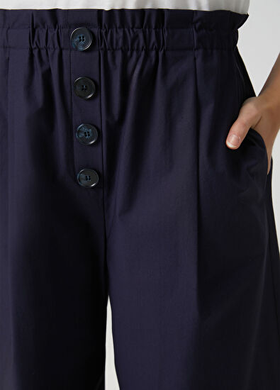 Beymen Club Navy blue ruffled waist trousers - 5