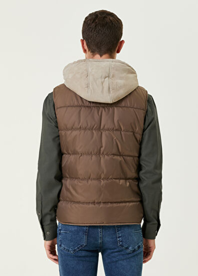 Beymen Club Beige Hooded Suede Vest - 4