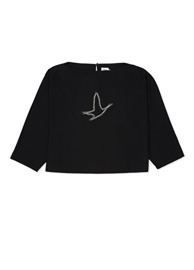 Beymen Club Siyah Logo İşlemeli Bluz - 7