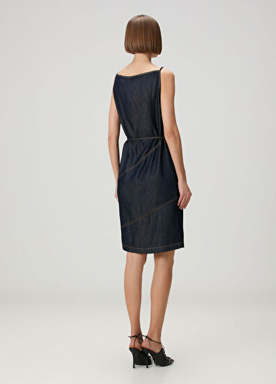 IRO Rania Dark Navy Midi Denim Dress - 4