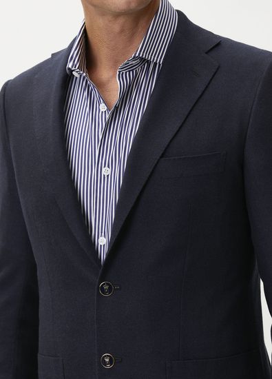 Kiton Navy Blue Cashmere Jacket - 5
