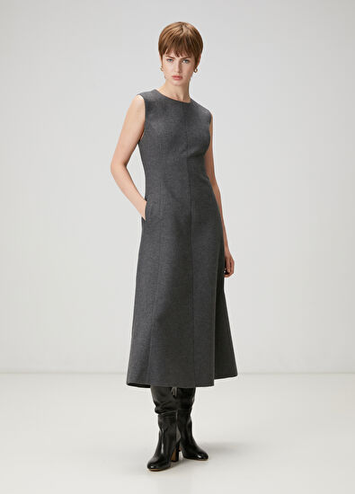 Beymen Club Dark Grey Midi Dress - 3