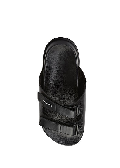 AllSaints Vex Black Men's Leather Slippers - 4