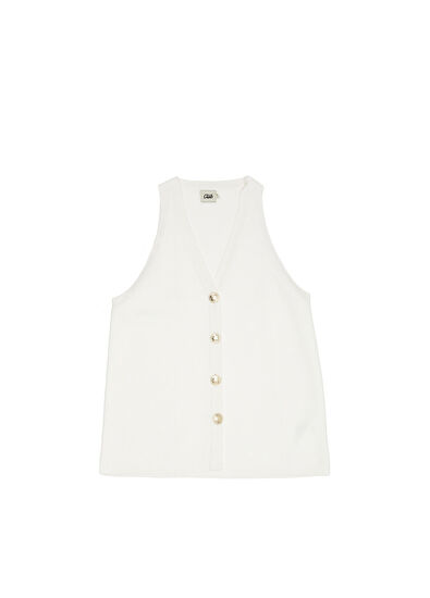 Beymen Club Off-White Gold Buttoned Knit Cardigan - 7