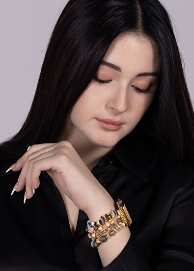 Gwelry Cleopatra Stretchy 42/49 mm Apple Watch Uyumlu Kadın Akıllı Saat Kordon - 4