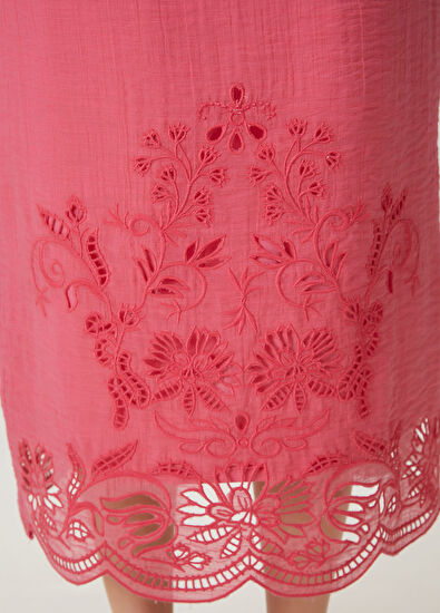 Beymen Club Pink Embroidered Midi Skirt - 5