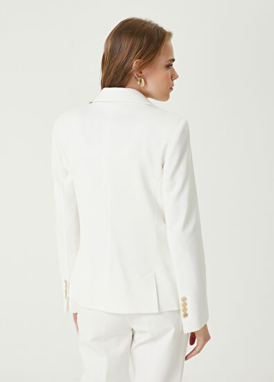 Beymen Club Off White Double Breasted Blazer - 6