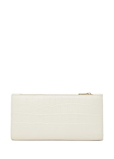 Beymen Club Ecru Crocodile Textured Womens Leather Wallet - 3