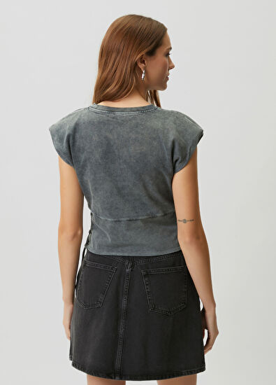 Beymen Club Antrasit Bağlamalı T-shirt - 5