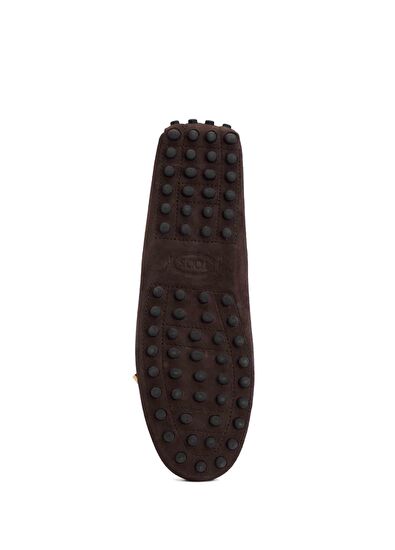 Gommino Koyu Kahverengi Kadın Süet Loafer - Görsel 6