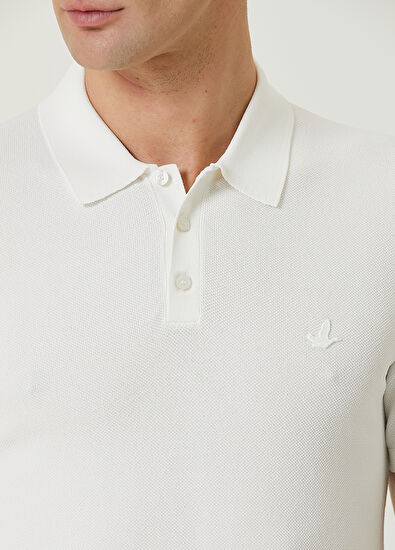 Beymen Club White Polo Neck Brass Textured Knitwear - 6