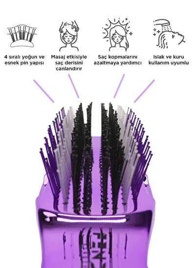 FENDA Profesyonel 4 Pinli Kompakt Mor Saç Fırçası - 3