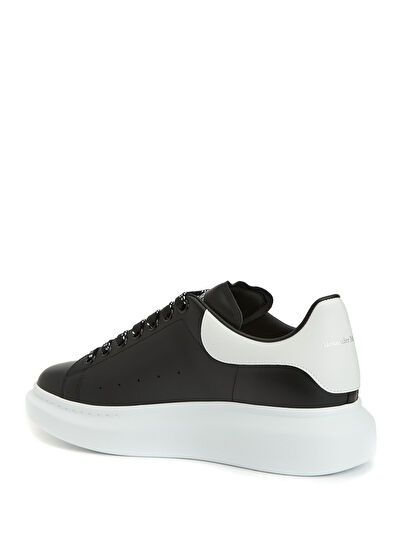 Oversized Siyah Beyaz Erkek Deri Sneaker - Görsel 5