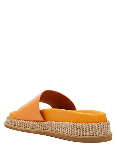 Beymen Club Turuncu Kadın Deri Terlik - 3
