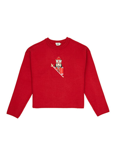 Beymen Club Kırmızı Kurşun Asker Nakışlı Sweatshirt - 7