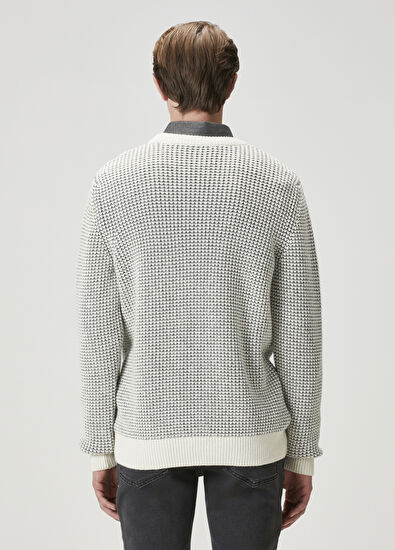 Beymen Club Off-White Textured Wool Sweater - 5