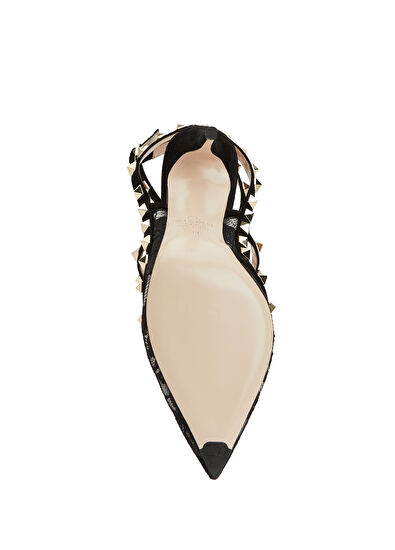 Ankle Rockstud Siyah Topuklu Ayakkabı - Görsel 7