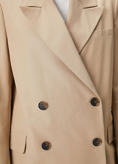 Beymen Club Oversize Bej Kruvaze Blazer - 7