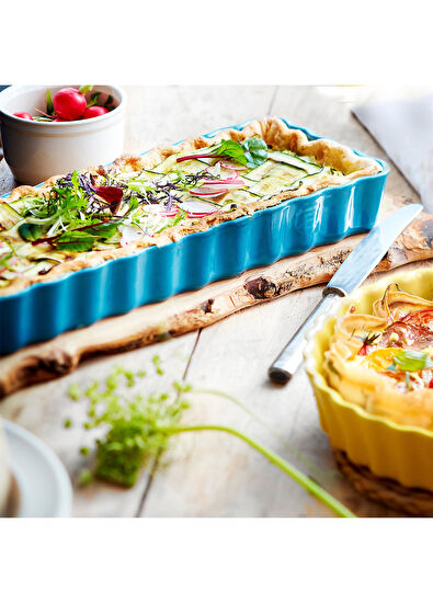 Emile Henry Ecru Ceramic Rectangular Quiche and Pie Baking Dish 36.5x15 cm - 6
