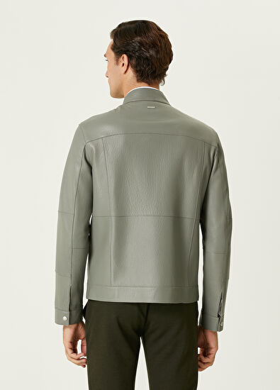 Beymen Club Green Leather Jacket - 5