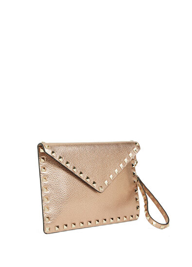 Rockstud Medium Pudra Kadın Deri El Portföyü - Görsel 4