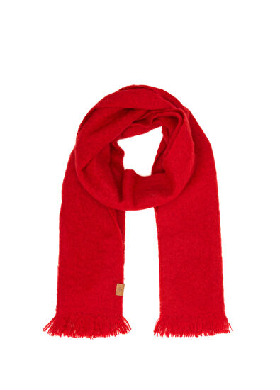 Beymen Club Red Mohair Blend Women's Scarf - 4
