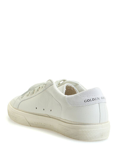 Golden Goose May Beyaz Çocuk Deri Sneaker - 5